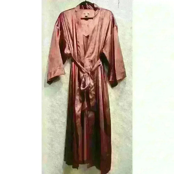 COPY - Cabernet Women' s Solid Satin Short Wrap Robe size XL - Picture 4 of 12
